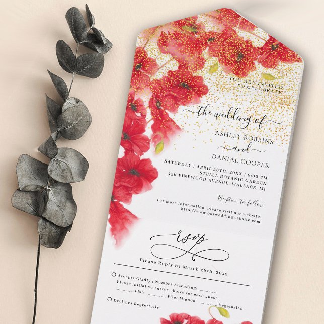 Uno Boda Floral Todo En Una Invitación (Subido por el creador)