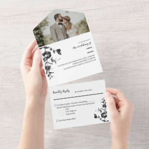 Uno Boda Floral Todo En Una Invitación