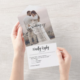 Uno Boda fotográfico moderno todo en una invitación