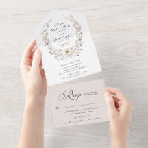Boho Cae Botánico Todo en una Invitación de Boda