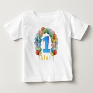 UNO con globo lindo bebé camiseta