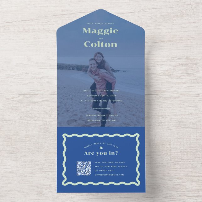 Uno Daisy Boda Todo En Una Invitación (Interior)