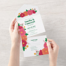 El Negrita Florece Todo En Una Invitación De Boda