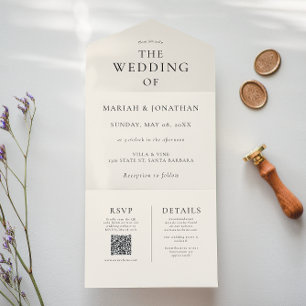 Uno Elegante Arena Mínima Todo En Una Invitación De Bo