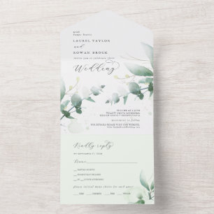 Uno Elegante Boda de Verdor Todo En Una Invitación