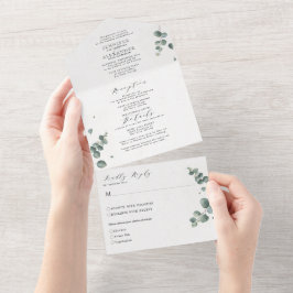 Uno Elegante Eucalipto Boda Todo En Una Invitación