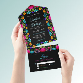 Uno Elegante fiesta boda Todo En Una Invitación