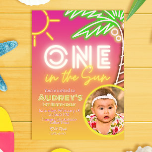 Uno en el sol - Invitación de primer cumpleaños