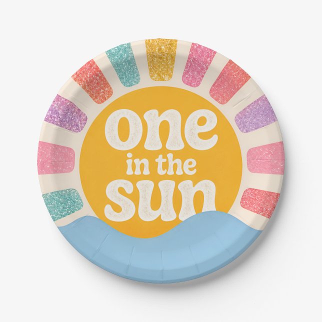 Uno en el Sol Platos 1er Cumpleaños (Anverso)