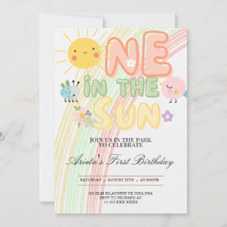 uno en la invitación de cumpleaños del Sol Primero