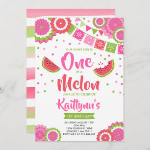 Uno en un fiesta del melón de la invitación del