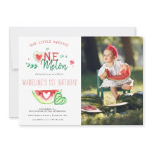 Uno En Un Melón | Invitación de primer cumpleaños 