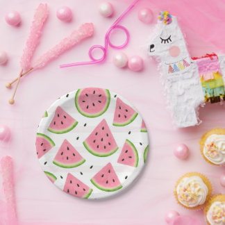 Uno en una Sandía Platos de Papel de Sandía Cumple