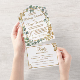 Uno Eucalipto Todo en una sola invitación de matrimoni