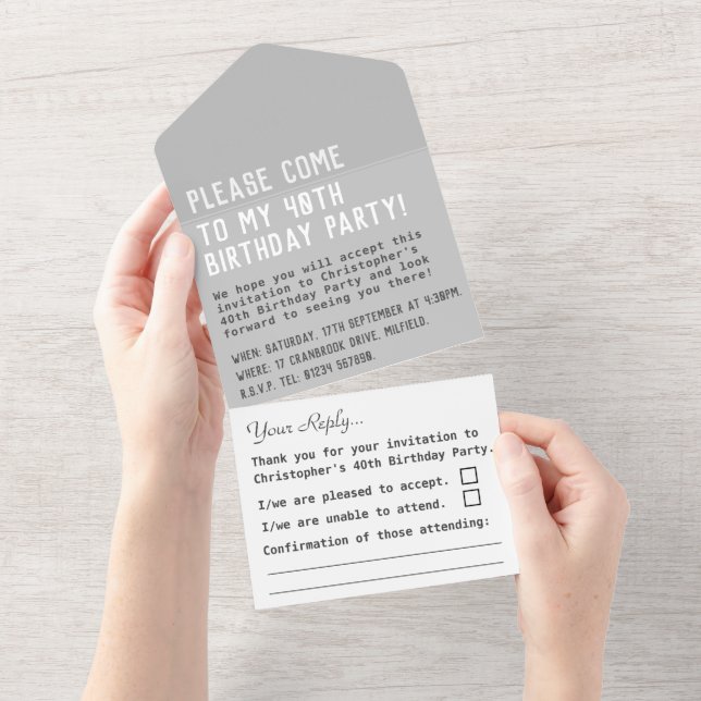 Uno Fiesta De Cumpleaños Todo En Una Invitación (desgarro)