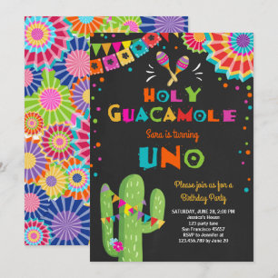 Uno Fiesta Primera Invitación de Cumpleaños Cactus
