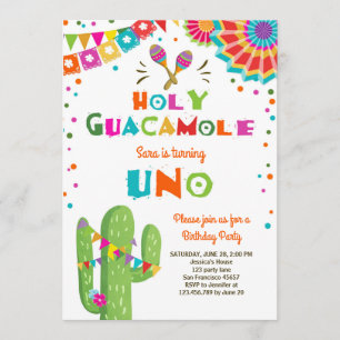 Uno Fiesta Primera Invitación de Cumpleaños Cactus