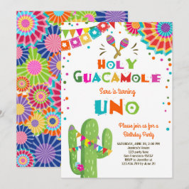 Uno Fiesta Primera Invitación de Cumpleaños Cactus