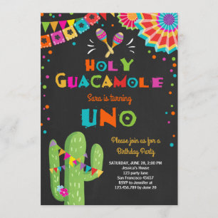 Uno Fiesta Primera Invitación de Cumpleaños Cactus