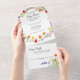 Uno Flor silvestre todo en una invitación de Baby Show