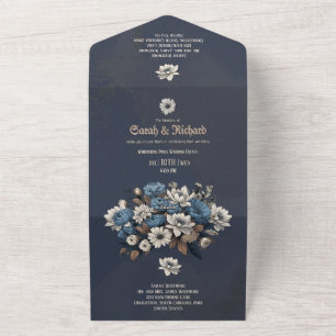 Uno Floral naval todo en una sola invitación