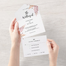 Floral rústica todo en una invitación de matrimoni