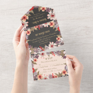 Uno Flores de fantasía - Invitación a la boda todo en 