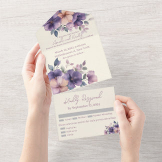 Uno Flores puramente rosas en todo en una invitación d