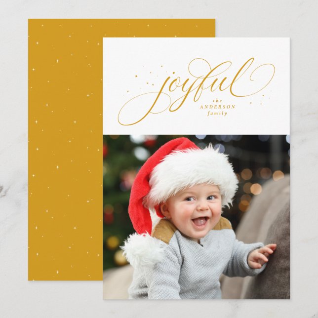 Uno foto alegre estrella de oro Navidad (Anverso / Reverso)