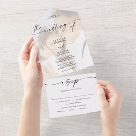 Uno Foto Elegante Todo En Una Boda Invitación