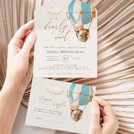 Uno Globos De Oso Baby Shower Todo En Una Invitación