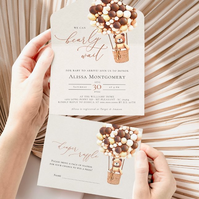 Uno Globos De Oso Baby Shower Todo En Una Invitación (Subido por el creador)