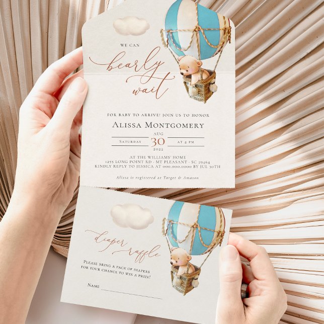 Uno Globos De Oso Baby Shower Todo En Una Invitación (Subido por el creador)