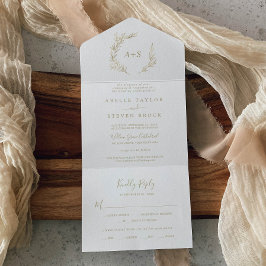Uno Hoja mínima | Boda De Oro Todo En Una Invitación