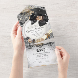 Uno Invitación a graduación de Bling en todo el mundo