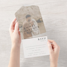 Uno Invitación a la boda de RSVP todo en minimalista