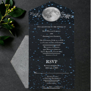 Uno Invitación a todo en una boda lunar