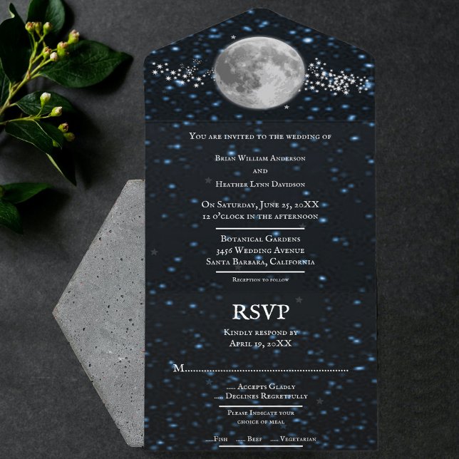 Uno Invitación a todo en una boda lunar (Subido por el creador)