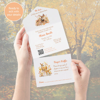 Uno Invitación de Baby Shower Otoño 'Oh Deer' Todo en
