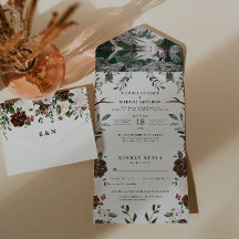 Invitación de Boda Boho Floral Rústica | Todo en U