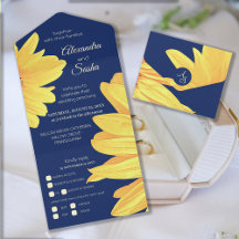 Invitación de Boda de Girasoles en Acuarela Todo e