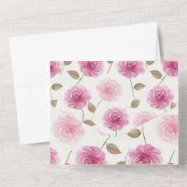 Uno Invitación de Boda Elegante Rosas Rosadas Todo en 
