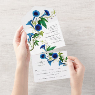 Uno Invitación de Boda Floral Botánica Antigua Todo en