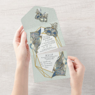 Uno Invitación de boda Rococo Rich Romántico Todo en U