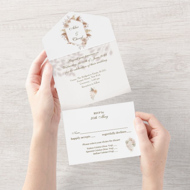 Uno Invitación de personalizable todo en una boda (desgarro)