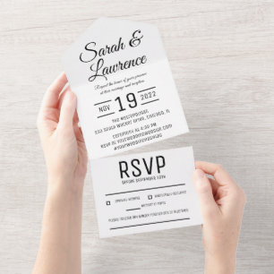 Uno Invitación de personalizado Minimalista todo en un