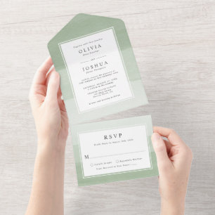 Uno Invitación moderna verde para todo incluido en una