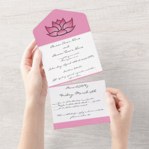 Uno Loto exquisito en rosa todo en una invitación