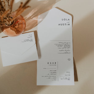 Uno Minimalista moderno todo en una sola invitación