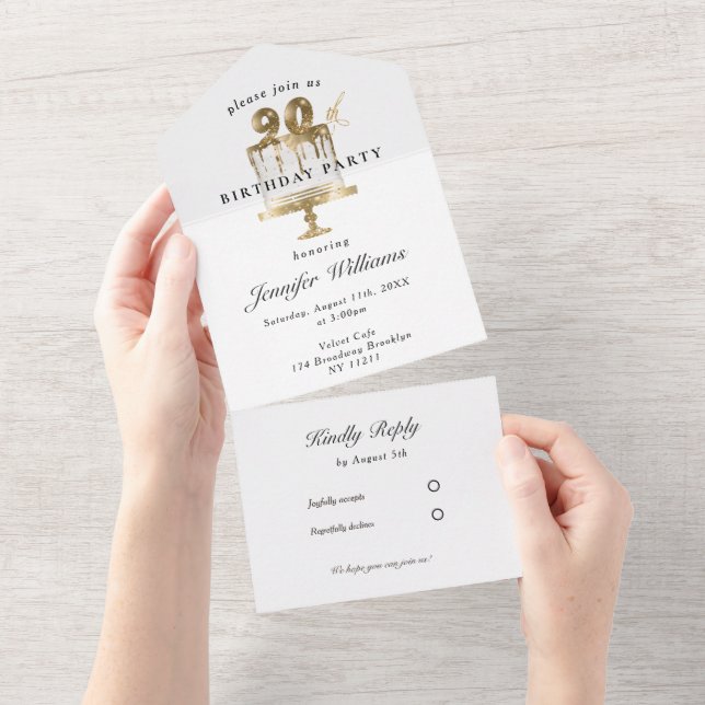 Uno Moderno, elegante 90. Todo en una sola invitación (desgarro)